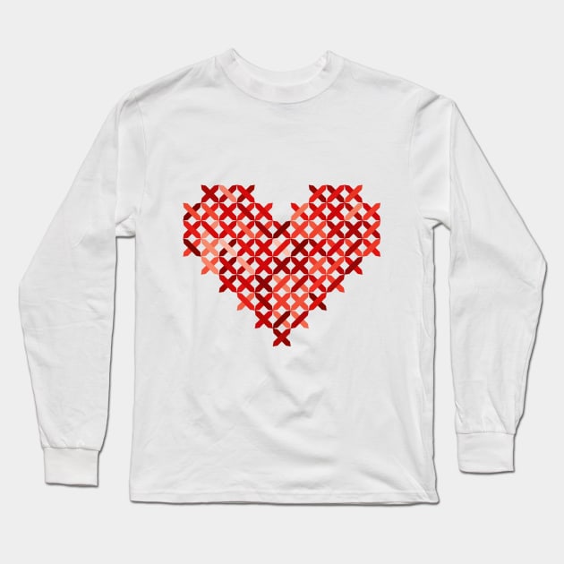 Stitch heart Long Sleeve T-Shirt by hedehede